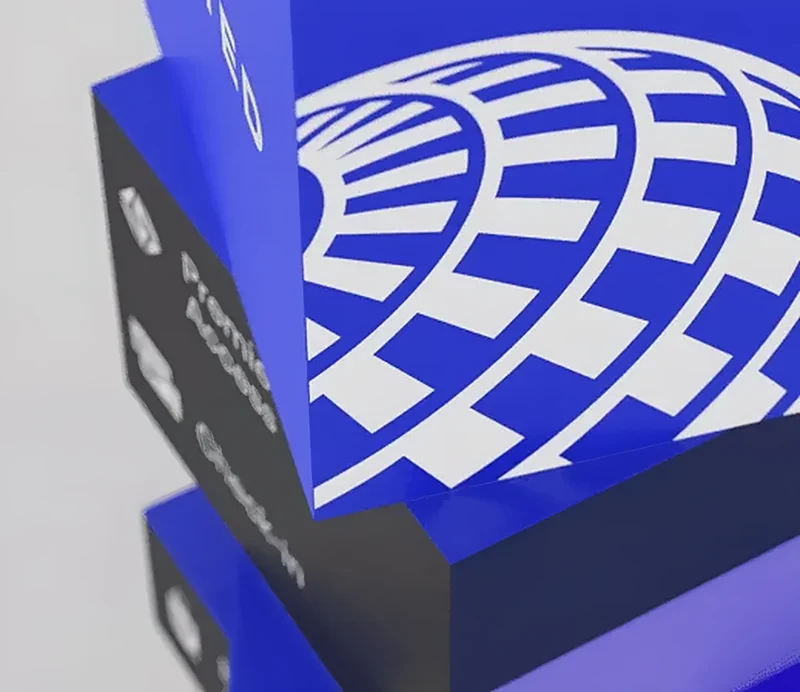United Airlines signage: brand cgi & 3d design by Frederico Phillips
